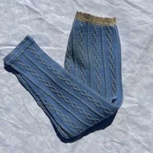 Tucker + Tate Light Blue & gold metallic shimmers leggings Size 6